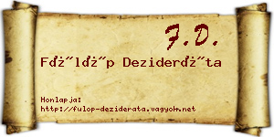 Fülöp Dezideráta névjegykártya