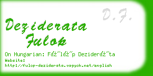 deziderata fulop business card